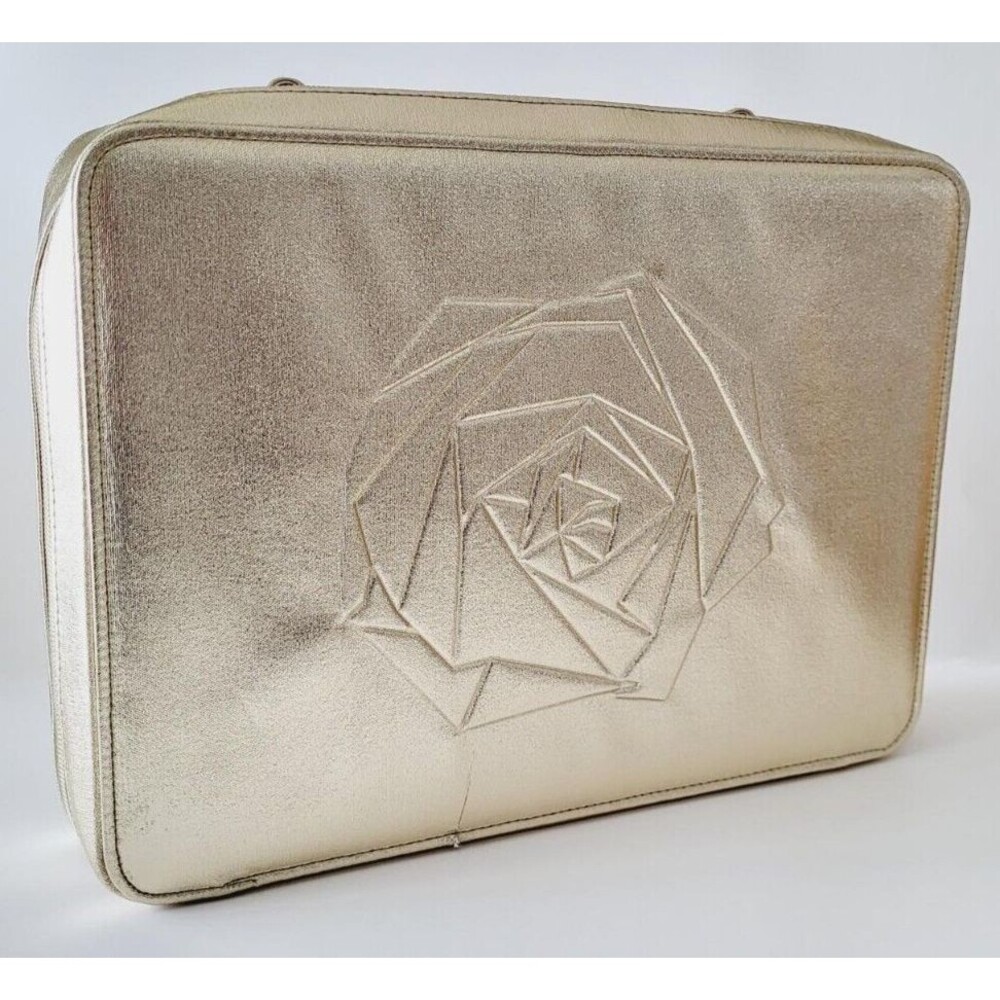 LANCOME Gold Rose Large Makeup Bag Case Great For Makeup Skincare Travel NEW!!!